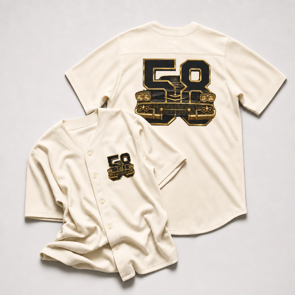 58 Chevy Jersey — front view, bone