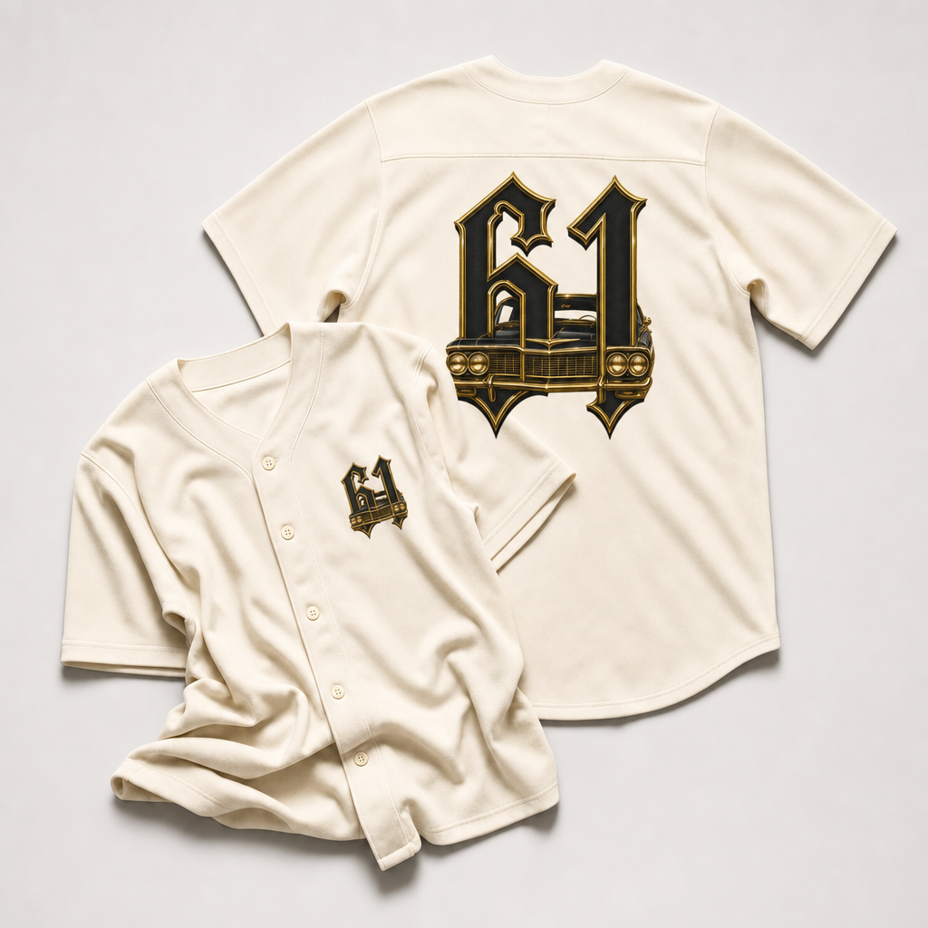 61 Chevy Jersey — front view, bone
