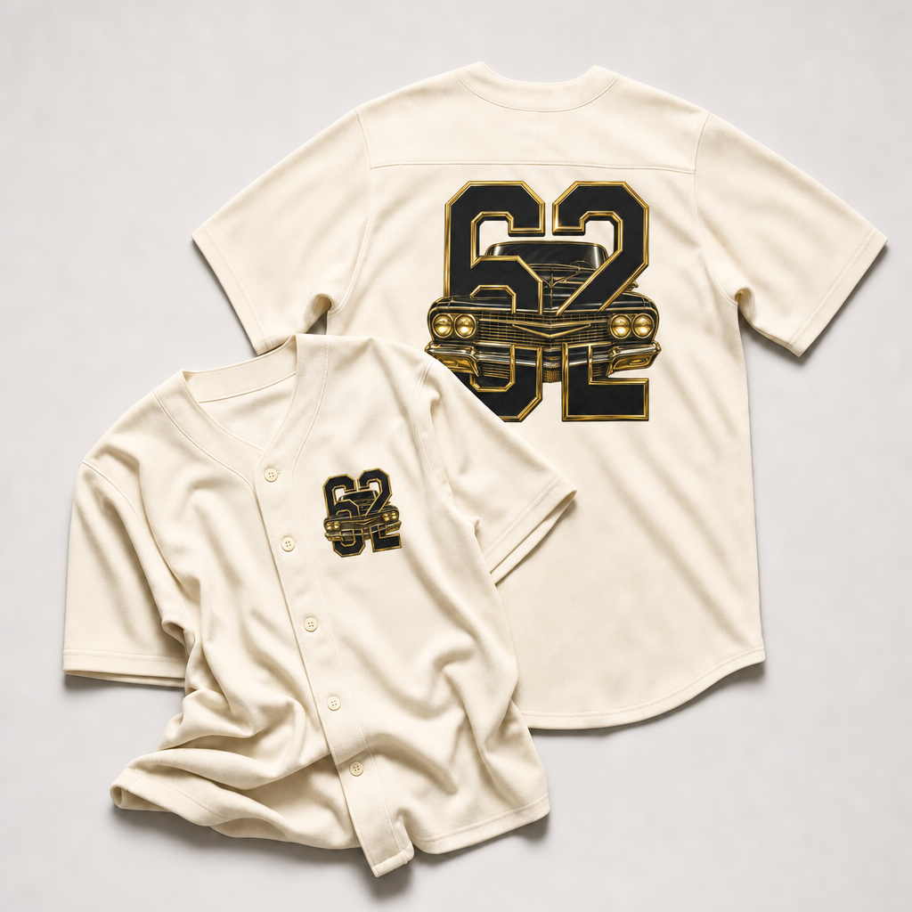 62 Chevy Jersey — front view, bone