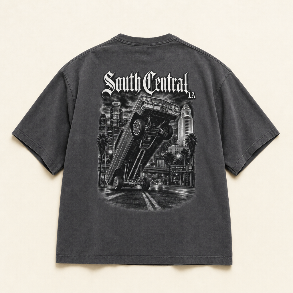 WCR South Central Lowrider Tee — front view, grey